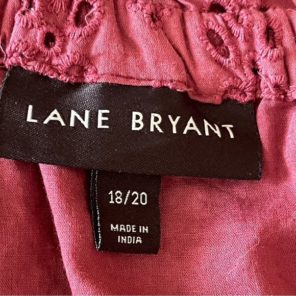 Lane Bryant Women’s Eyelet Off The Shoulders Peasant Top Blouse Plus Size 18/20 - Picture 9 of 10